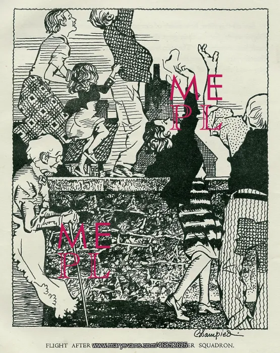 : Illustration, Jersey in Jail, squadrons overhead : Illustration, Jersey in Jail, squadrons overhead