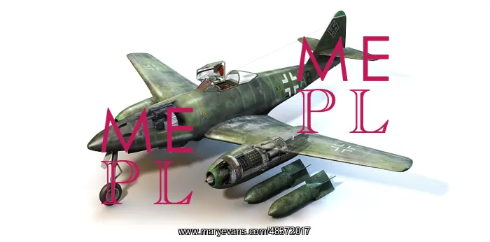 : Illustration of the jet fighter Me262, the first : Illustration of the jet fighter Me262, the first