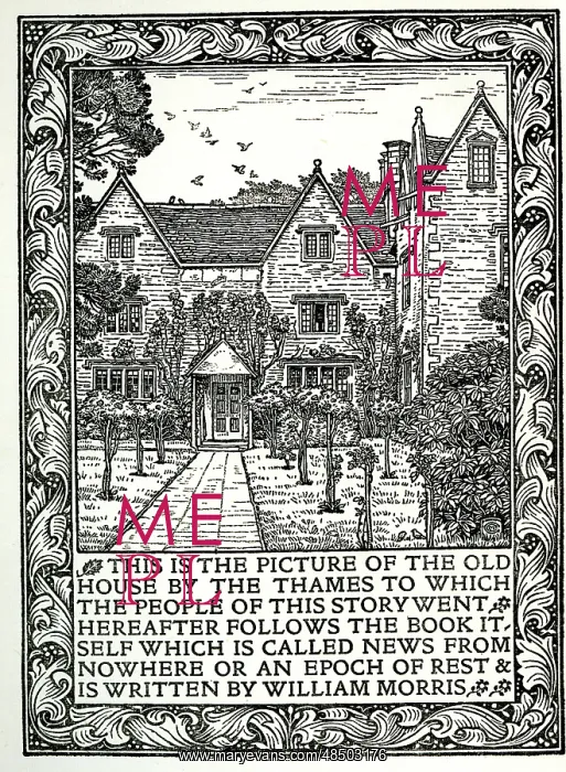 : Illustration, Kelmscott Manor, William Morris : Illustration, Kelmscott Manor, William Morris