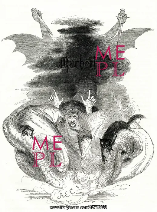 : Illustration, Macbeth, by William Shakespeare : Illustration, Macbeth, by William Shakespeare