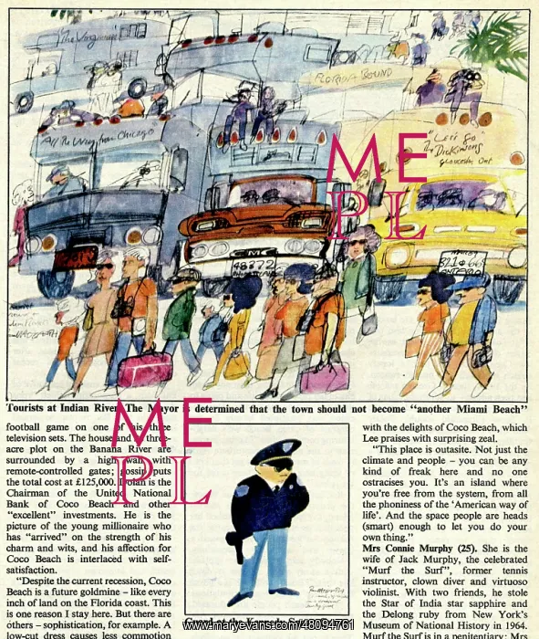 : Illustration for magazine article, Tourists at Indian River : Illustration for magazine article, Tourists at Indian River