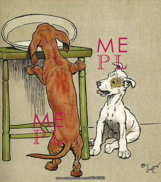 : Illustration, Merry and Bright, by Cecil Aldin : Illustration, Merry and Bright, by Cecil Aldin