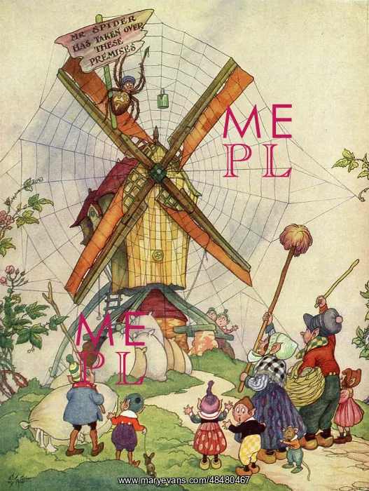 : Illustration, Mr Spider comes to stay : Illustration, Mr Spider comes to stay