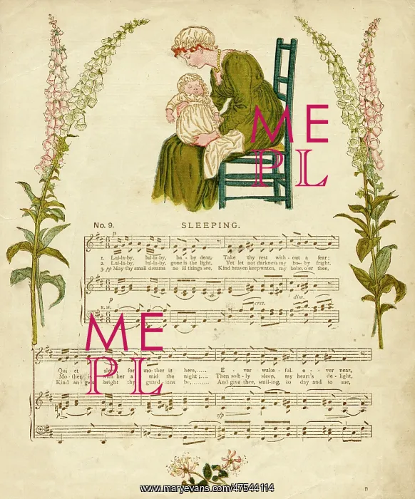 : Illustration with music, Sleeping : Illustration with music, Sleeping