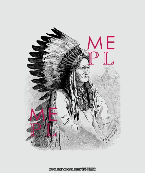 : An illustration of the Native Indian Chief, Sitting Bull : An illustration of the Native Indian Chief, Sitting Bull
