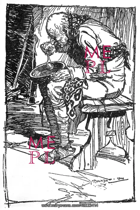 : Illustration, The Old Man and his Grandson : Illustration, The Old Man and his Grandson