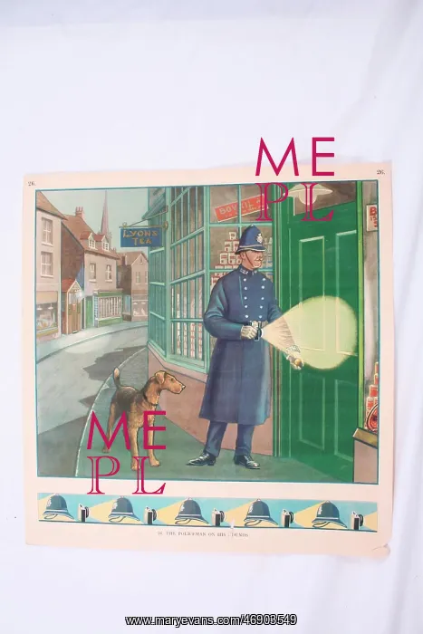 : Illustration of a policeman on the beat : Illustration of a policeman on the beat