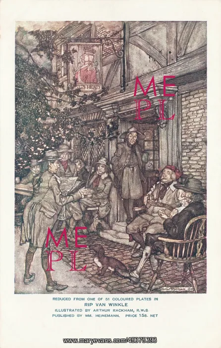 : Illustration to Rip Van Winkle, by Arthur Rackham : Illustration to Rip Van Winkle, by Arthur Rackham