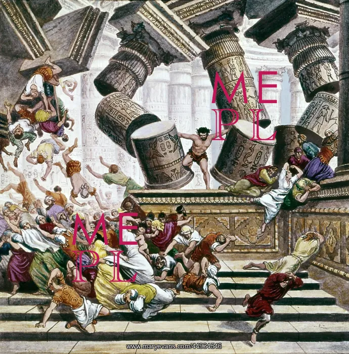 : Illustration Samson Destroys the Temple of the Philistines : Illustration Samson Destroys the Temple of the Philistines