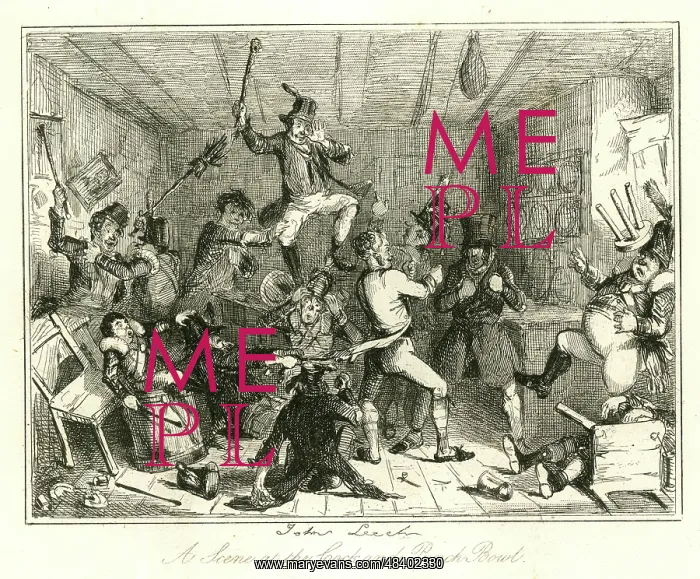 : Illustration, Scene at the Cock and Punch Bowl : Illustration, Scene at the Cock and Punch Bowl