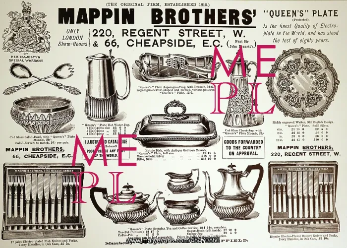 : Illustration showing Advertisement for Elkington's : Illustration showing Advertisement for Elkington's