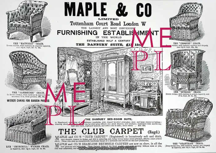 : Illustration showing Advertisement for Maple & : Illustration showing Advertisement for Maple &