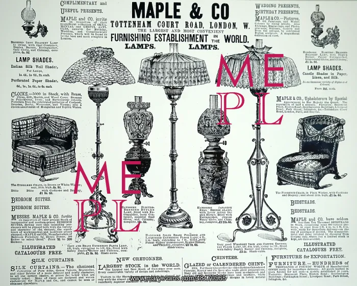 : Illustration showing Advertisement for Maple & : Illustration showing Advertisement for Maple &