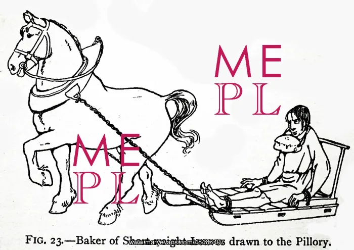 : Illustration showing a baker who has given short : Illustration showing a baker who has given short
