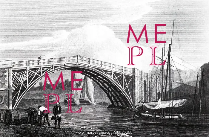 : Illustration showing The bridge at Stourport, Worcestershire : Illustration showing The bridge at Stourport, Worcestershire