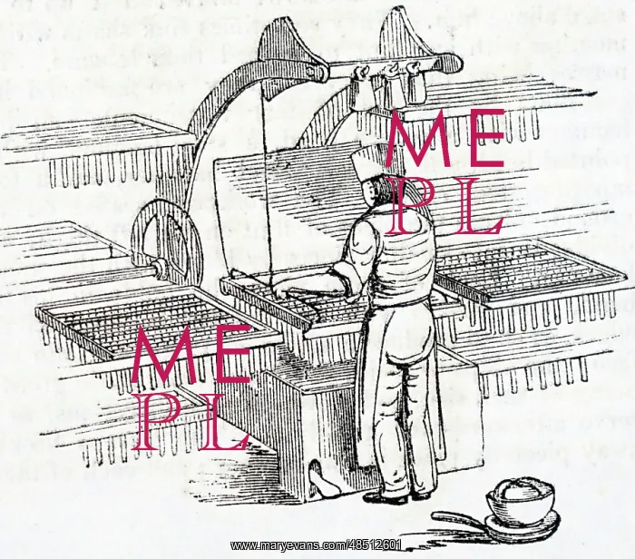  : Illustration showing a candle dipping machine 1842