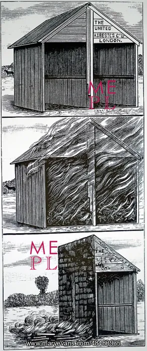 : Illustration showing demonstration of fireproof : Illustration showing demonstration of fireproof