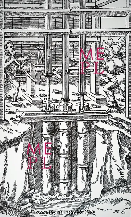 : Illustration showing Draining mine workings : Illustration showing Draining mine workings