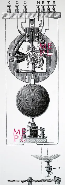 : Illustration showing Electric clock by Hipp of Neuchatel : Illustration showing Electric clock by Hipp of Neuchatel