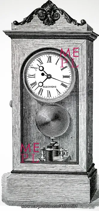 : Illustration showing Electric clock by Hipp of Neuchatel : Illustration showing Electric clock by Hipp of Neuchatel