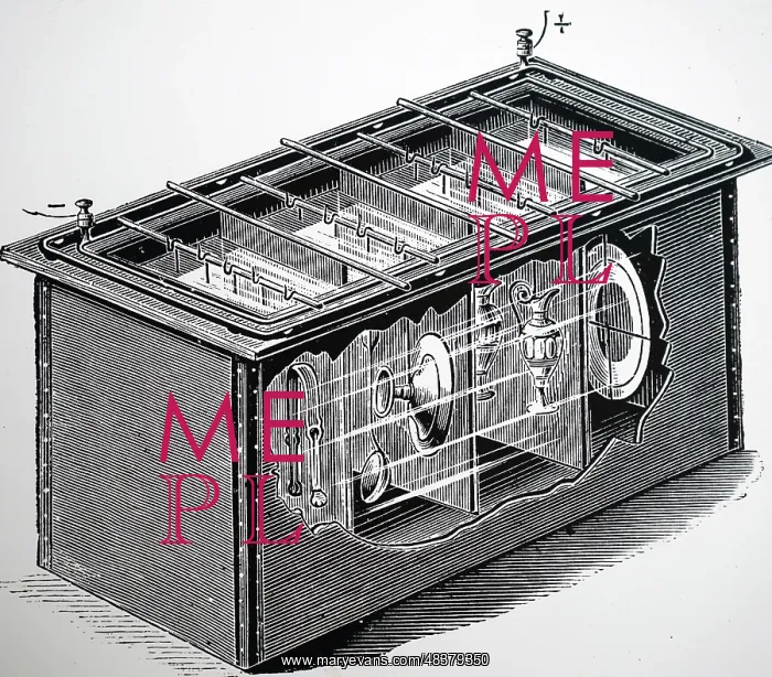 : Illustration showing Electroplating bath with : Illustration showing Electroplating bath with