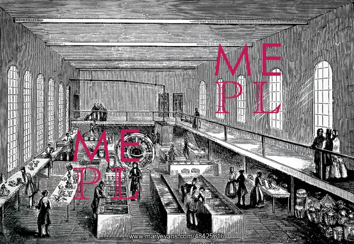 : Illustration showing The electroplating factory : Illustration showing The electroplating factory