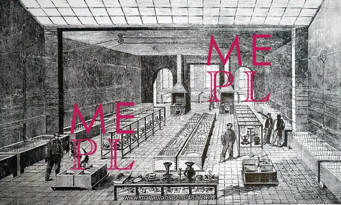 : Illustration showing French electroplating workshop : Illustration showing French electroplating workshop