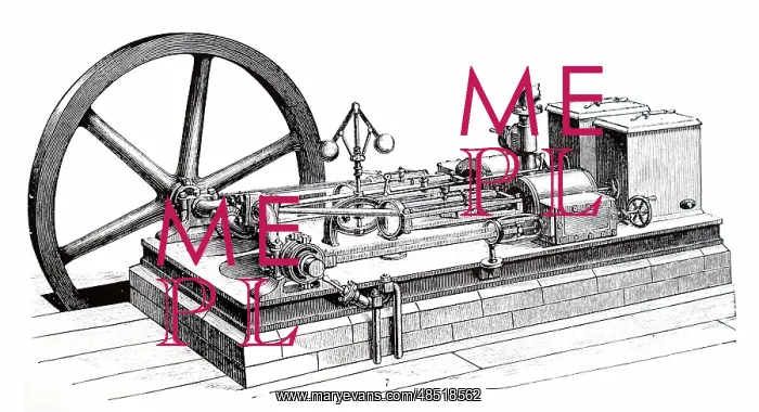  : Illustration showing Horizontal steam engine showing