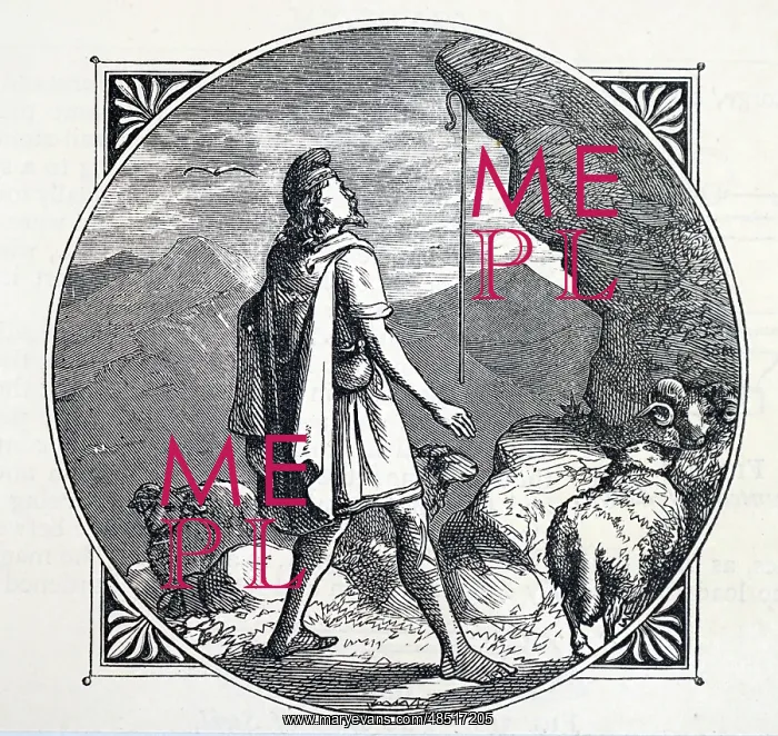 : Illustration showing Magnes the shepherd on Mount Ida : Illustration showing Magnes the shepherd on Mount Ida