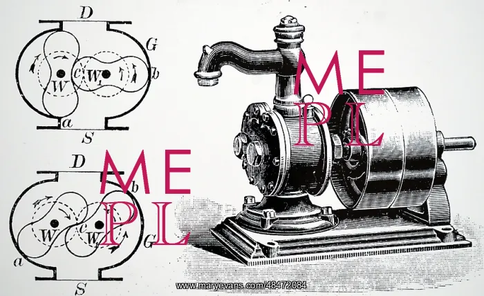 : Illustration showing a mechanical pump for pumping water : Illustration showing a mechanical pump for pumping water