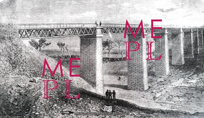 : Illustration showing Mobrabool viaduct on the : Illustration showing Mobrabool viaduct on the