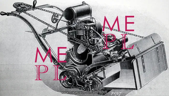  : Illustration showing petrol driven lawn mower. 1904