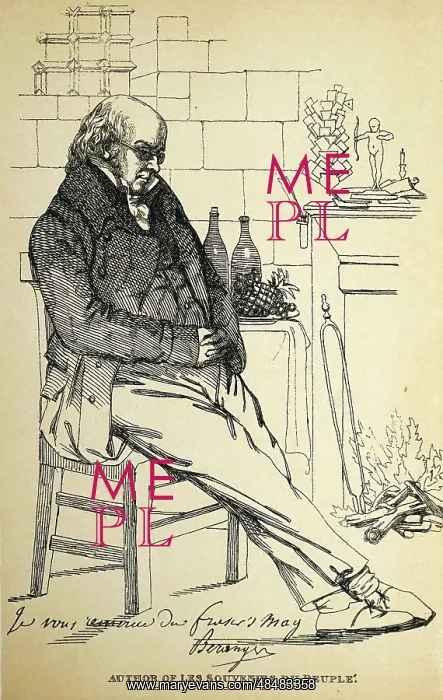 : Illustration showing Pierre Jean de BERANGER : Illustration showing Pierre Jean de BERANGER