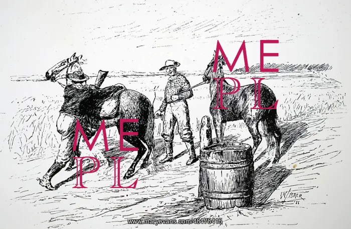 : Illustration showing the Pony Express, postal : Illustration showing the Pony Express, postal