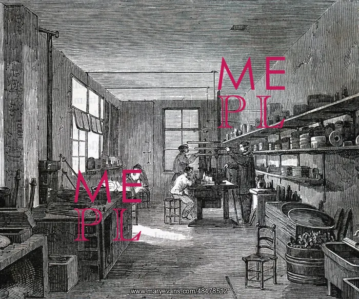 : Illustration showing Preparing moulds for use : Illustration showing Preparing moulds for use