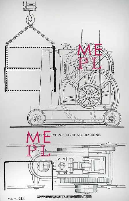 : Illustration showing Riveting machine by William : Illustration showing Riveting machine by William