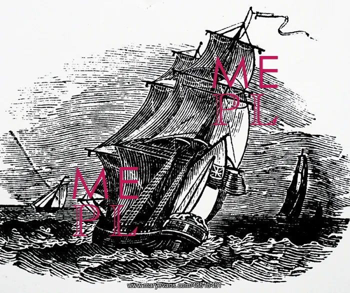 : Illustration showing Sailing ship in a stiff breeze : Illustration showing Sailing ship in a stiff breeze