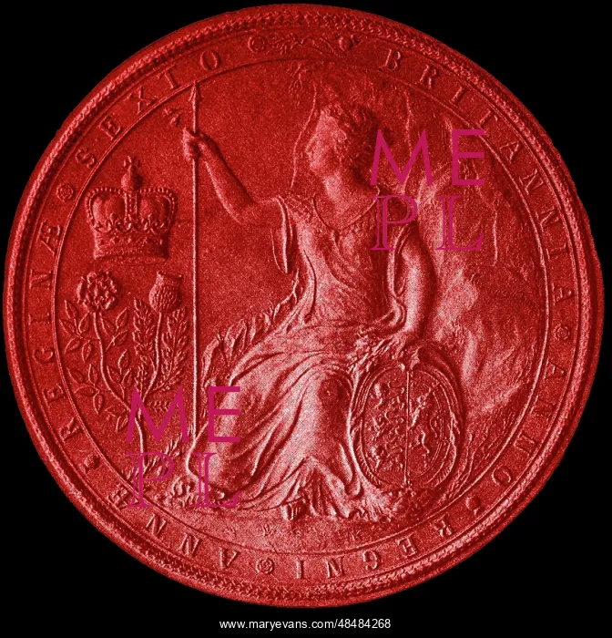 : Illustration showing the Second Great Seal of Anne, 1707 : Illustration showing the Second Great Seal of Anne, 1707