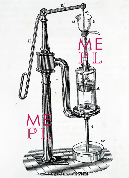  : Illustration showing simple suction pump. London, 1855