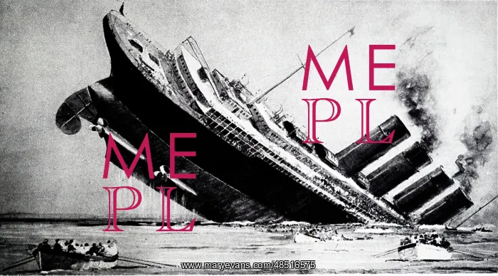 : Illustration showing the sinking of the American : Illustration showing the sinking of the American