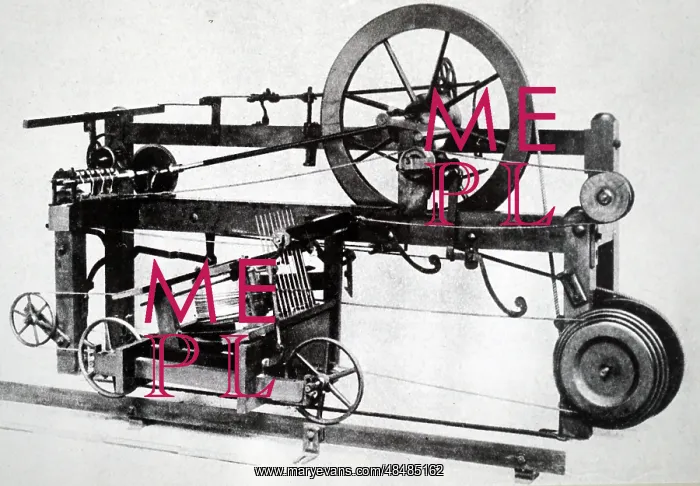 : Illustration showing the spinning-mule invented : Illustration showing the spinning-mule invented