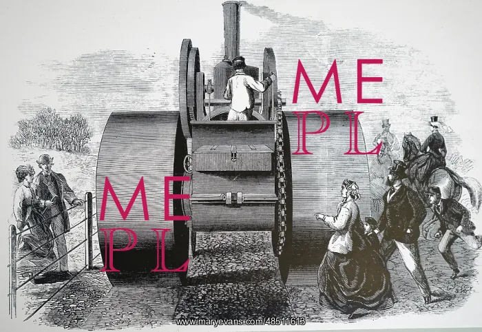  : Illustration showing Steamroller in use in Hyde Park 1866