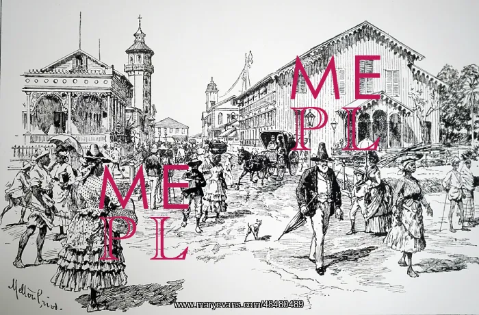  : Illustration showing Street in GEORGETOWN, Guyana. 1888