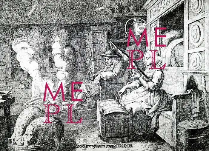 : Illustration showing a typical 17th / 18th century : Illustration showing a typical 17th / 18th century
