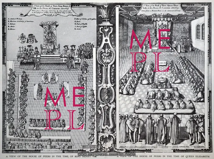 : Illustration showing A view of the House of Lords : Illustration showing A view of the House of Lords