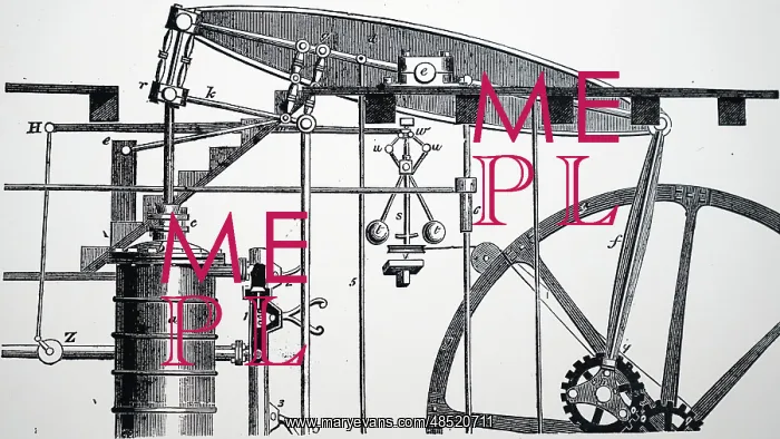 : Illustration showing Watt's steam engine : Illustration showing Watt's steam engine