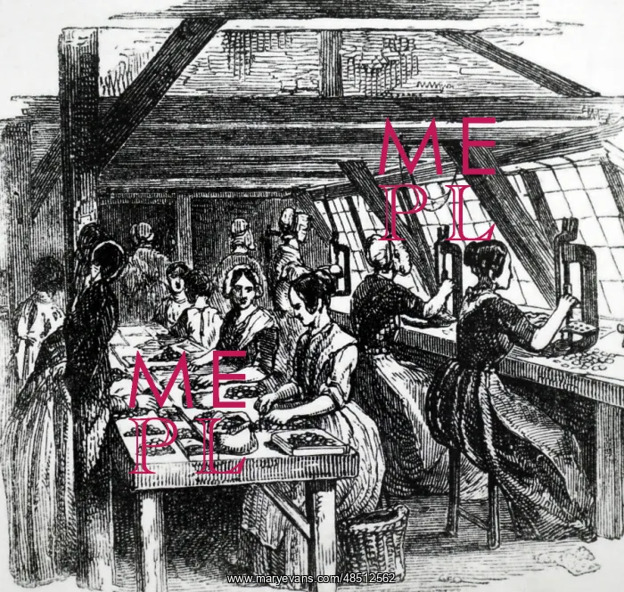 : Illustration showing Women punching out button : Illustration showing Women punching out button