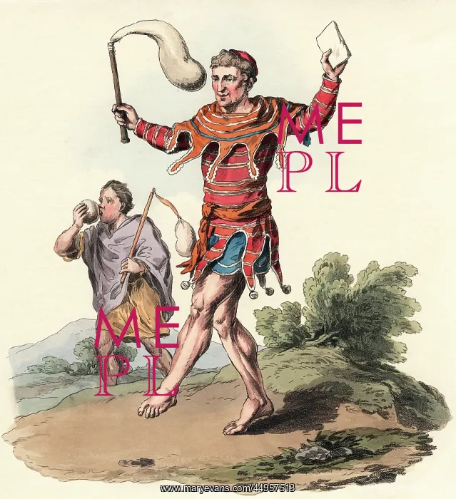 : Illustration of Two Strolling Dancing Fools or : Illustration of Two Strolling Dancing Fools or