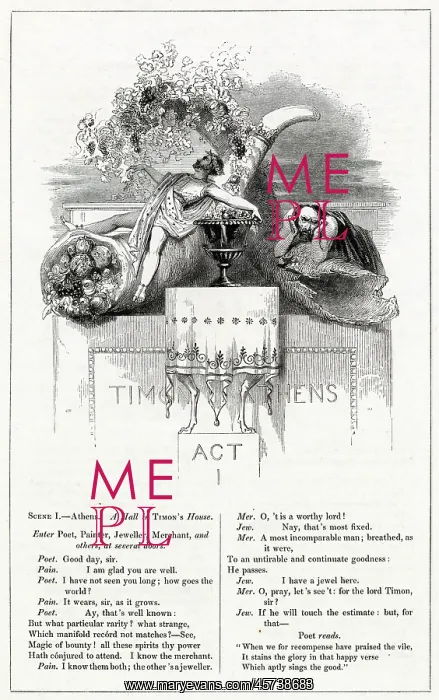 : Illustration, Timon of Athens, by William Shakespeare : Illustration, Timon of Athens, by William Shakespeare