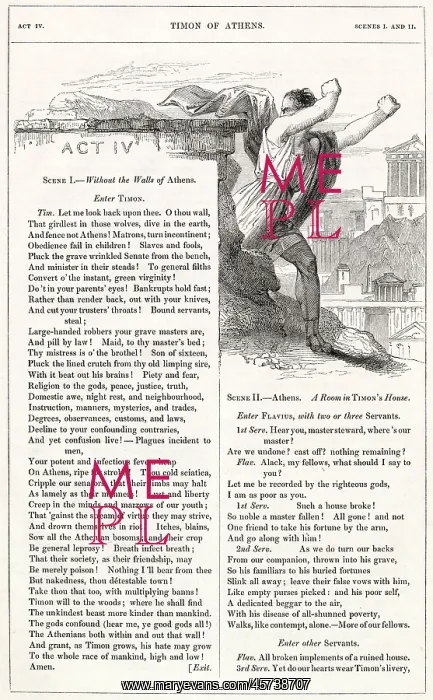 : Illustration, Timon of Athens, by William Shakespeare : Illustration, Timon of Athens, by William Shakespeare
